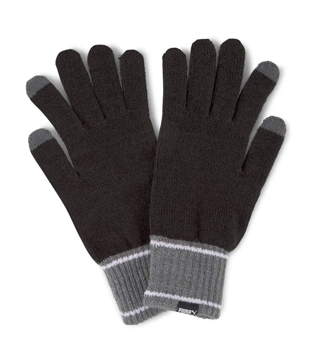 Unisex adult knitted winter gloves peacoat/grey heather Puma