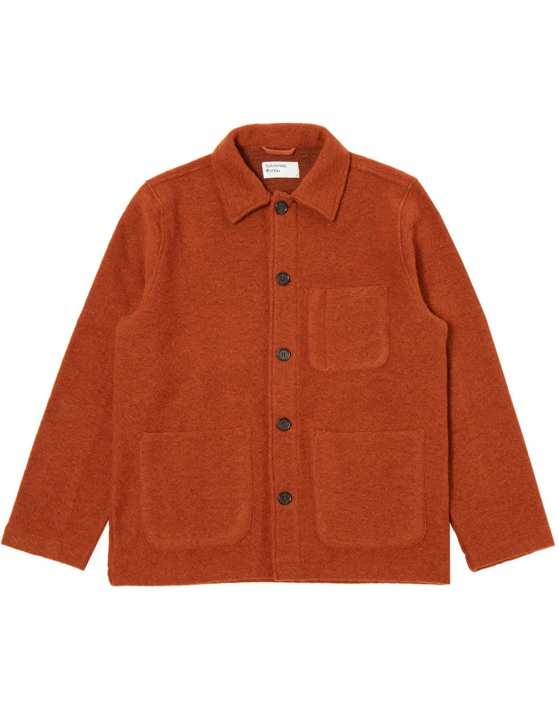 Universal Works Field Jacket Orange Wool Fleece