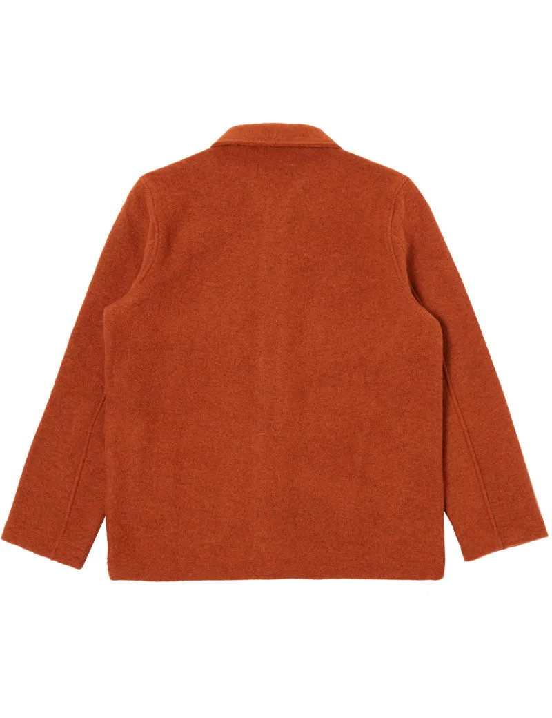 Universal Works Field Jacket Orange Wool Fleece