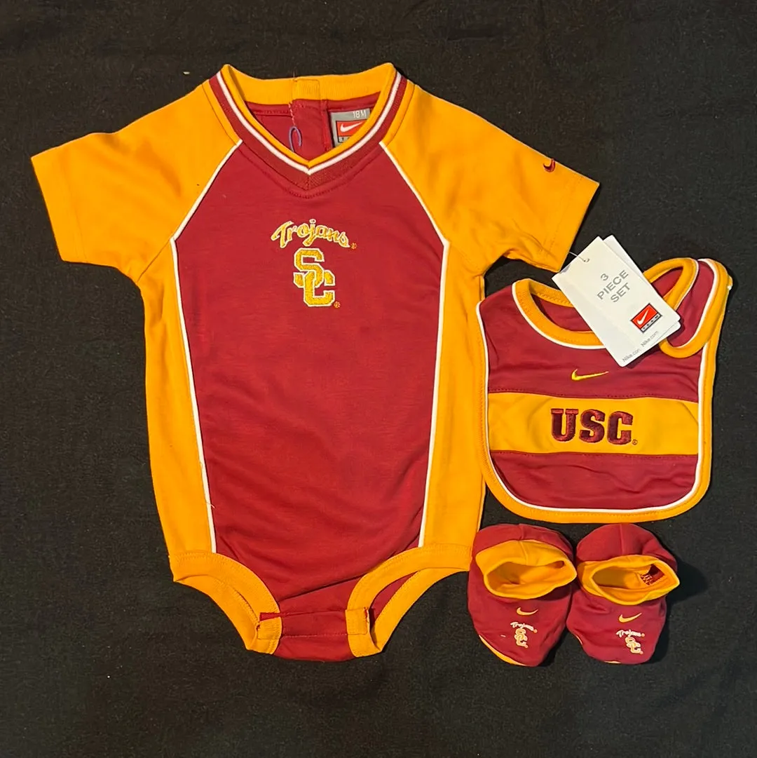 USC Trojans Nike “Trojans SC” 3-piece Onesie with Bib and Booties