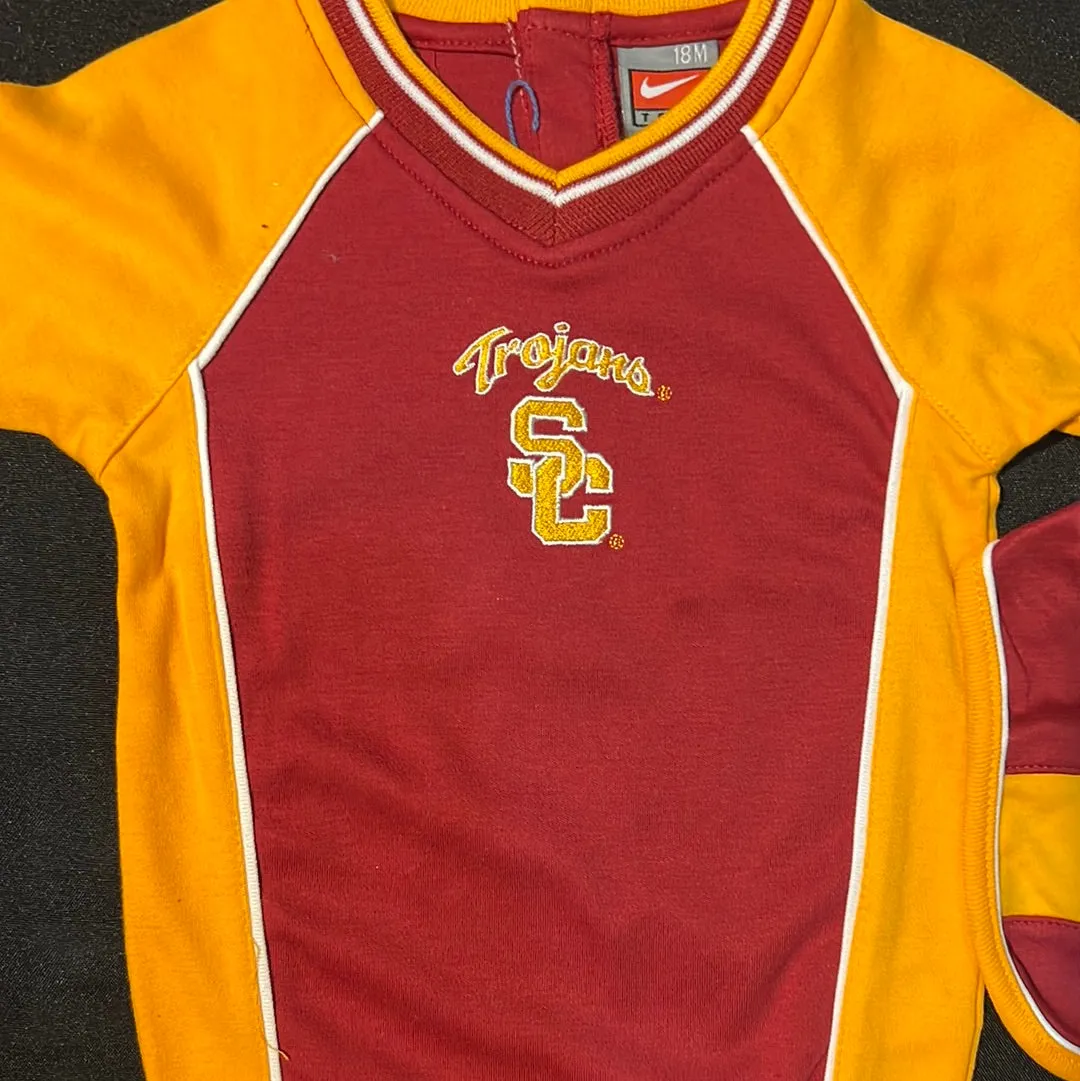 USC Trojans Nike “Trojans SC” 3-piece Onesie with Bib and Booties