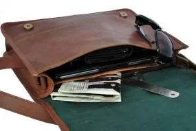 Vintage Fashion Leather Messenger bag for men for iPad Laptop - Small