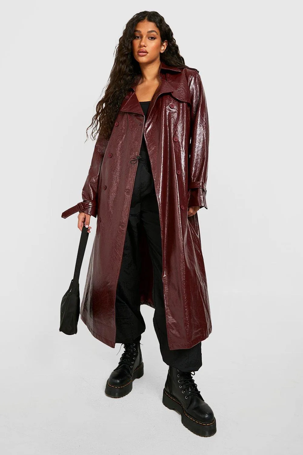 Vinyl Oversized Trench Coat