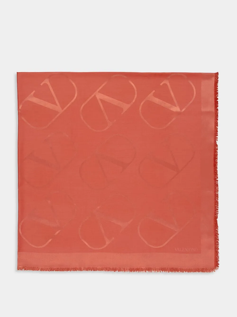 VLogo Orange Jacquard Shawl