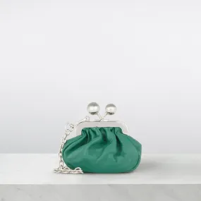 WEEKEND MAX MARA Diomede Pasticcino Mini Leather Clutch - Emerald