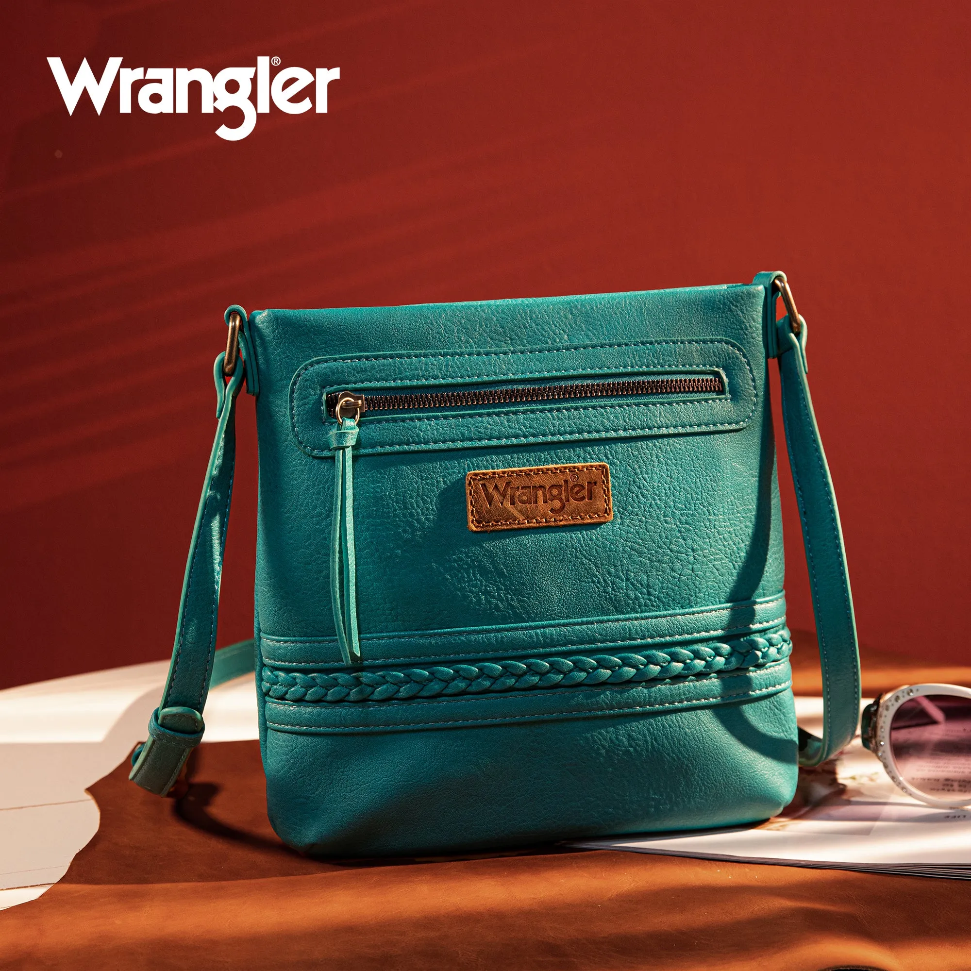 WG97G-9360  Wrangler Braided Concealed Carry Crossbody - Turquoise