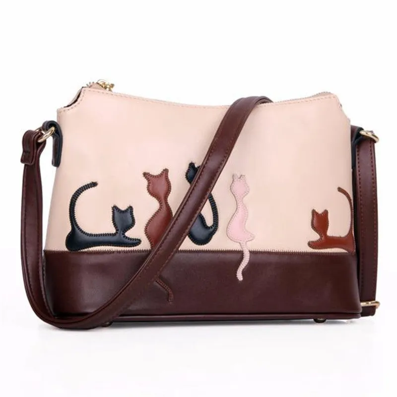 Women Tote Bag Cat PU Leather Shoulder Bags Designer Messenger Handbag Famous s Cross Body Purse Handbags