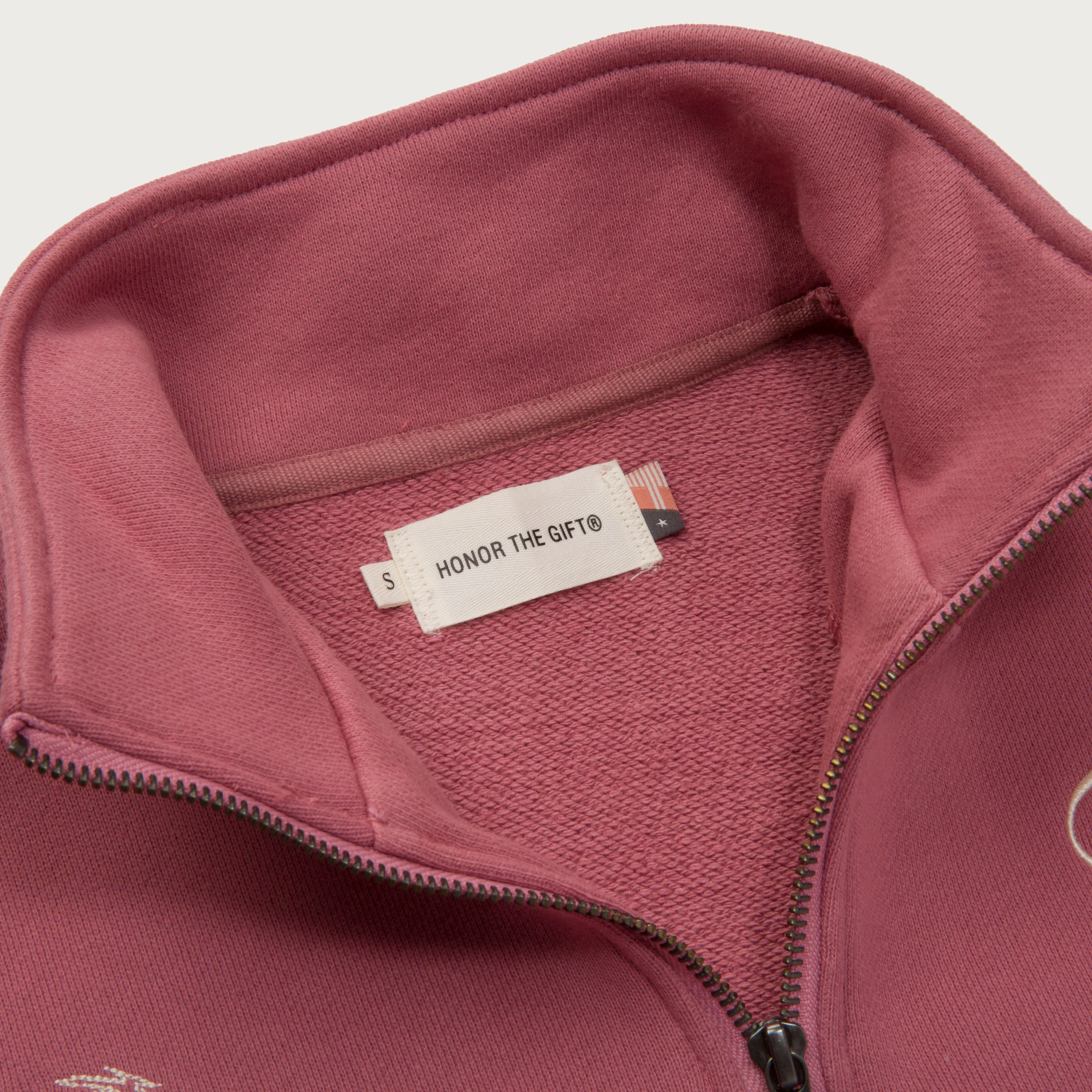 Womens 1/4 Zip Fleece - Mauve