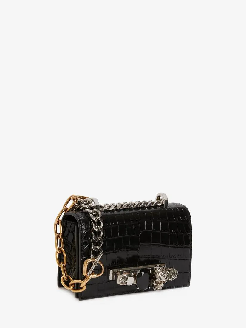 Women's Mini Jewelled Satchel in Black