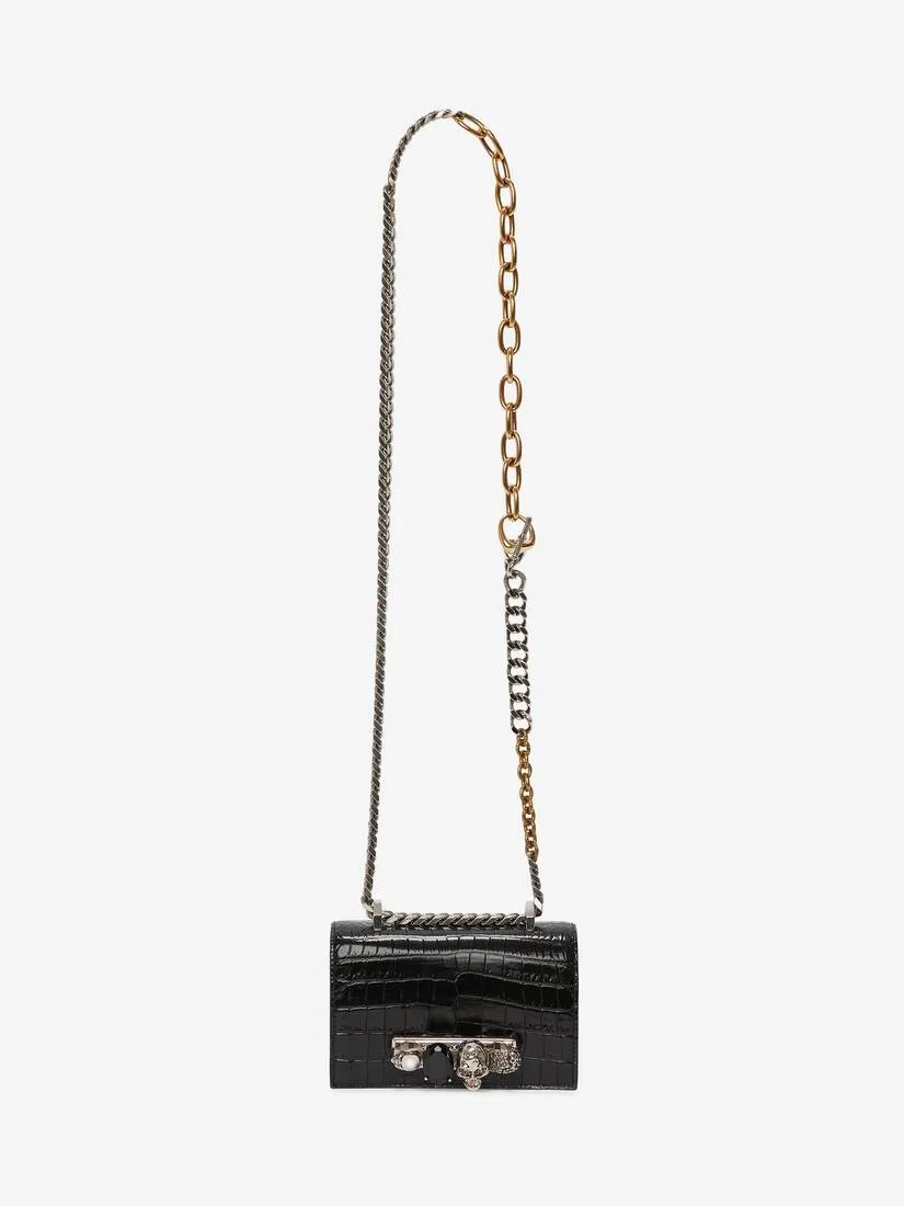 Women's Mini Jewelled Satchel in Black