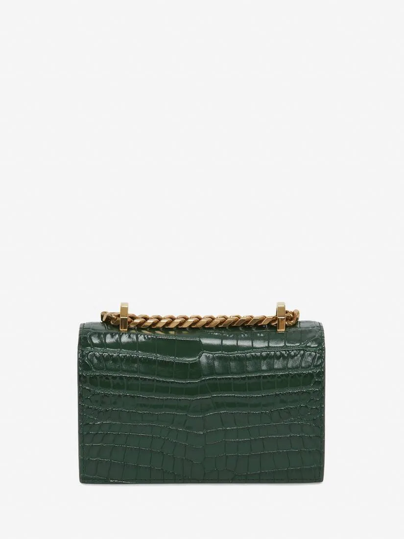 Women's Mini Jewelled Satchel in Emerald