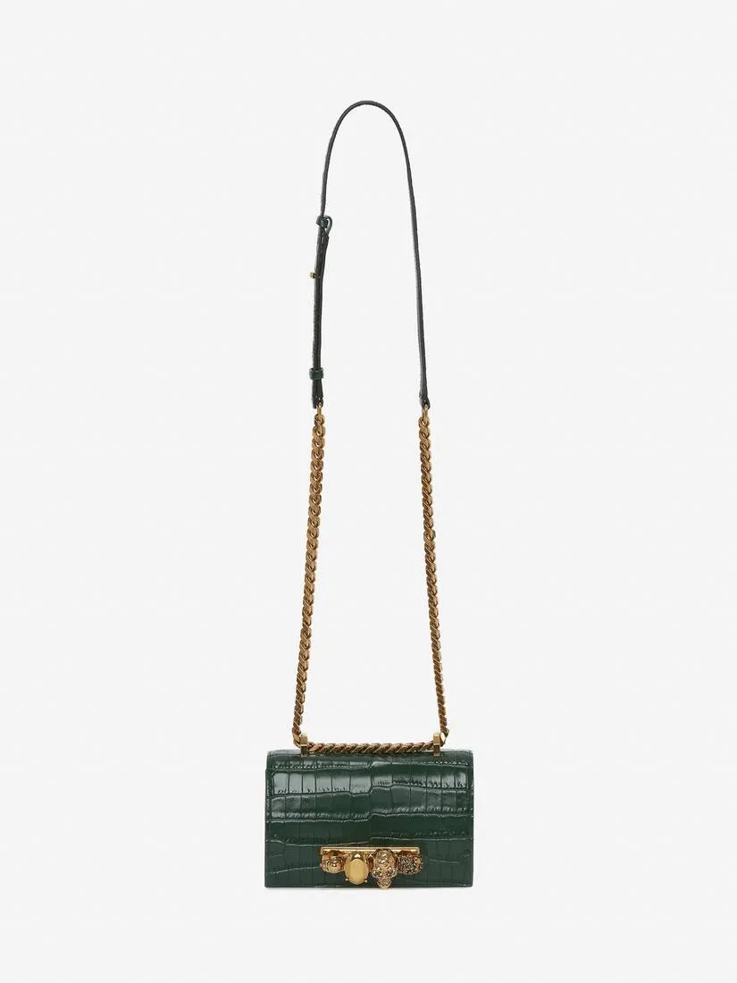 Women's Mini Jewelled Satchel in Emerald