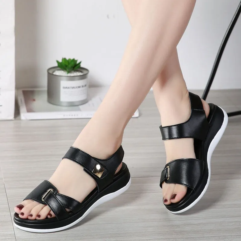 Women's Solid Casual Side Open Ankle-Wrap Back Strap Sandals