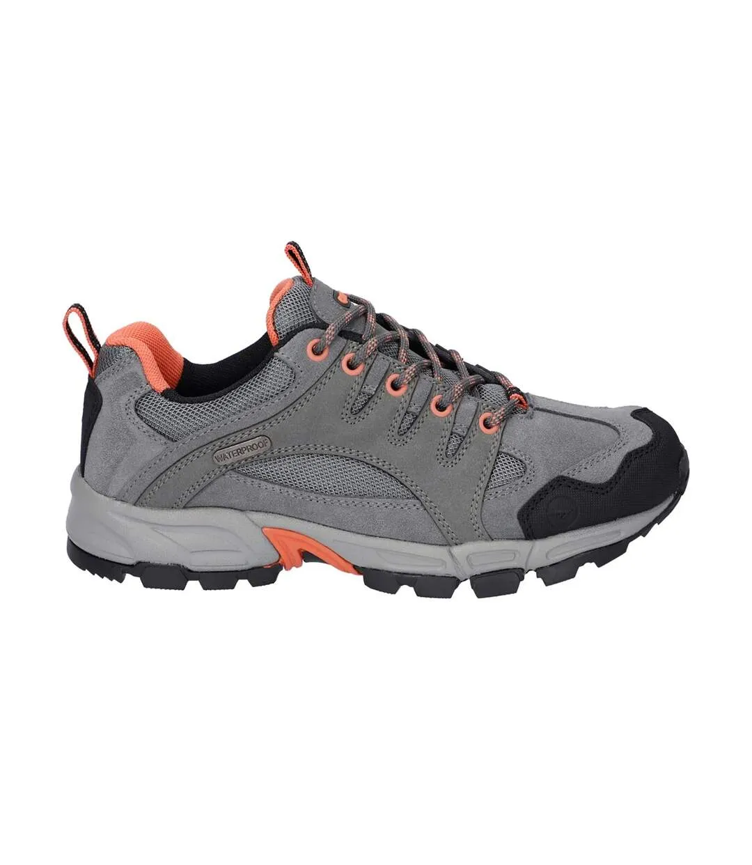 Womens/ladies auckland lite suede walking shoes steel/coral/cool grey Hi-Tec