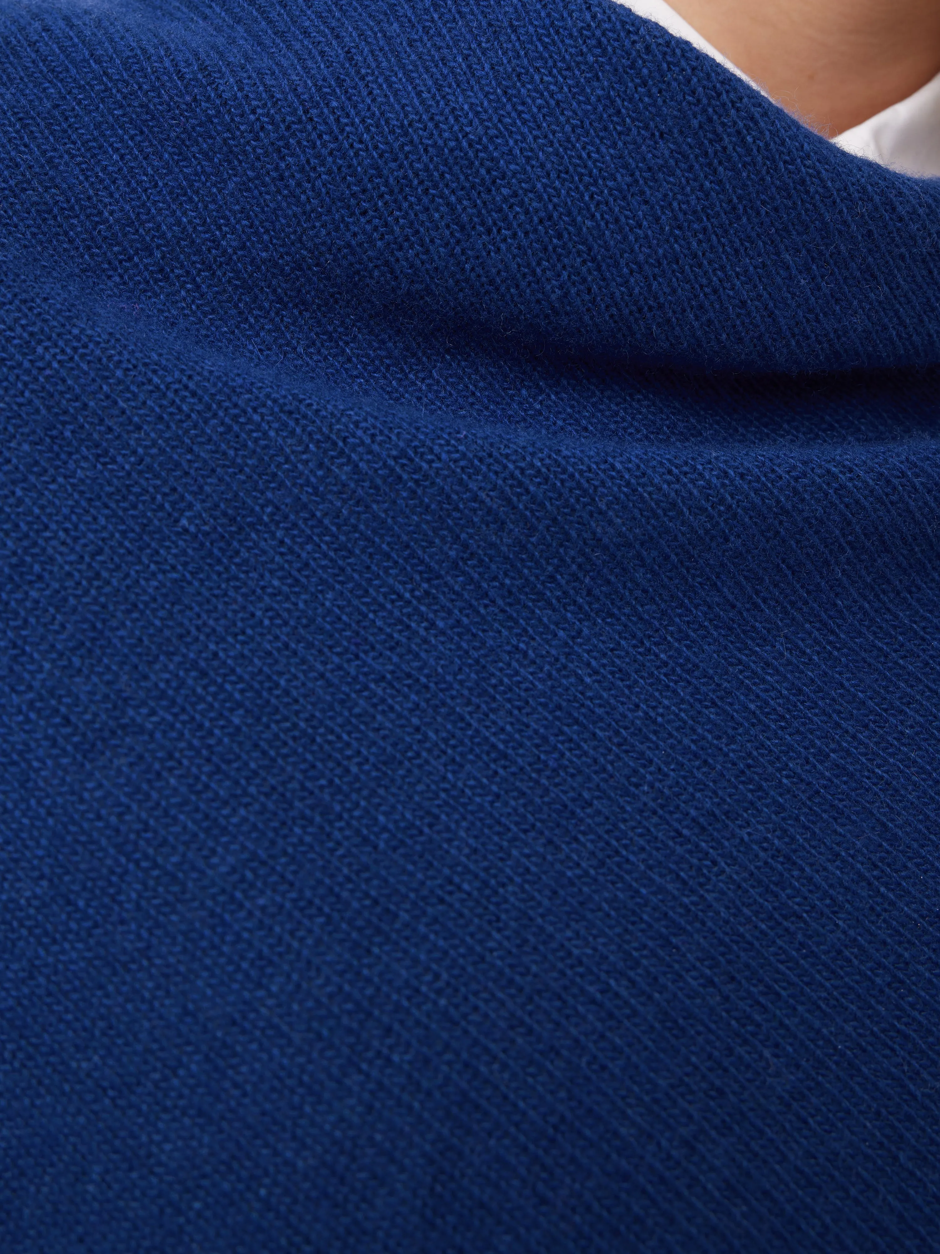 Wool Cashmere Blend Drape Poncho | Blue